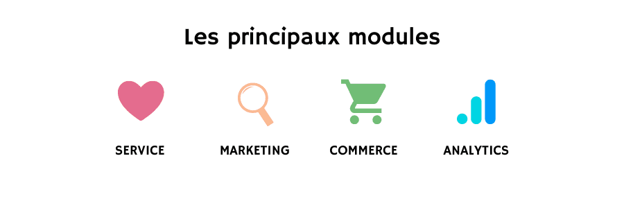 prinicpaux modules salesforce service marketing commerce analytics